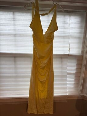 Zara Bright Yellow Maxi Slip Dress